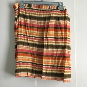 Sunset Colored Striped Wrap Skirt